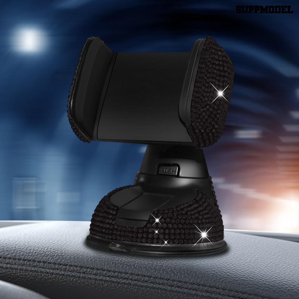 [SM] Phone Support 360derajat Rotatable Hias Berlian Imitasi Dashboard Mobil Stand Handphone Untuk SUV