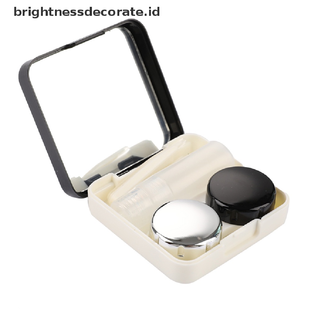 [Birth] Fashion Contact Lens Case Cermin Wadah Perendam Bisnis Travel Holder Kit [ID]