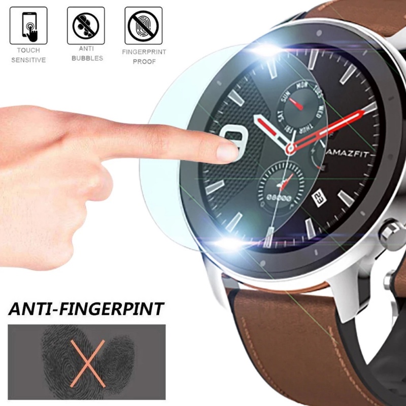 Pelindung Layar Anti Gores Shockproof Bebas Gelembung Cover Pelindung HD Watch Tempered Glass Film Watch Screen Guard Aksesoris Untuk Huami Amazfit Gtr4