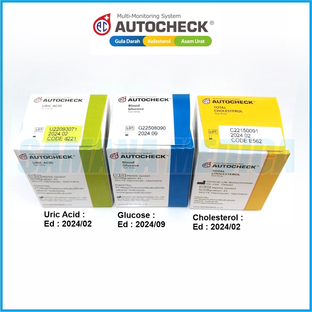 Strip Autocheck Uric Acid Cek Asam Urat Refill Isi 25 Stick