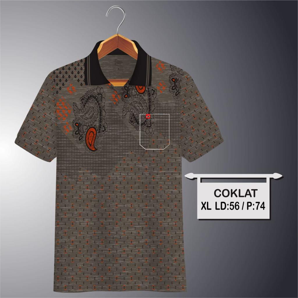 Kaospolos - Kaos kerah pria | kaos motif twotone saku dewasa | kaos polo shirt batik 01