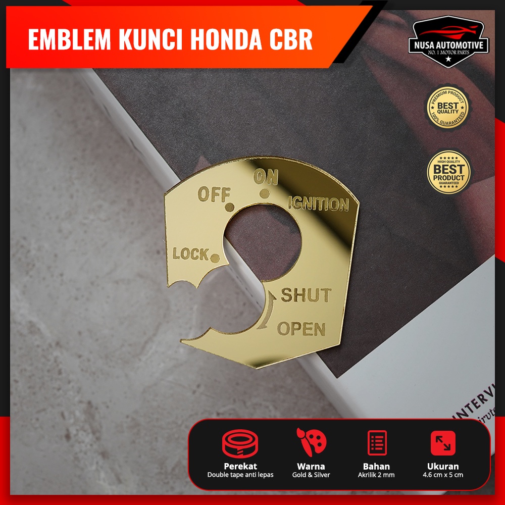 EMBLEM COVER KUNCI KONTAK HONDA CBR 150 CB150R 2012 2013 K15GOLD SILVER MURAH & BERKUALITAS