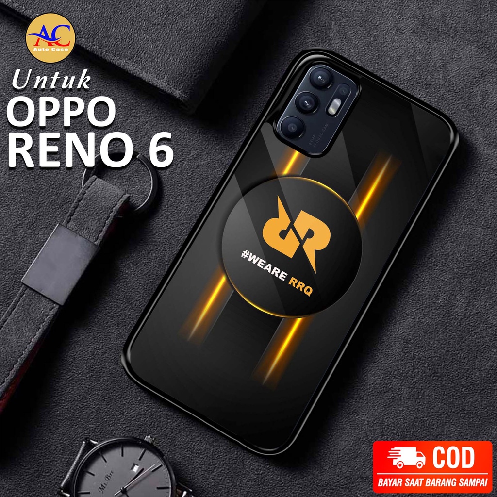 Softcase Glass kaca untuk Reno 6 RRQ Casing Handphone Case Hp Procamera