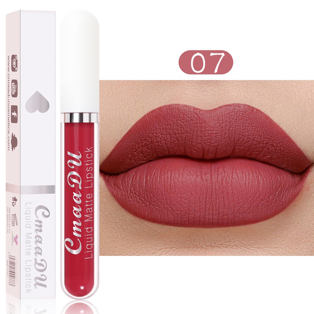 ORIGINAL CMAADU LIQUID MATTE LIPSTICK MINI 18 COLORS WATERPROOF LONGLASTING VELVET KEMASAN PUTIH