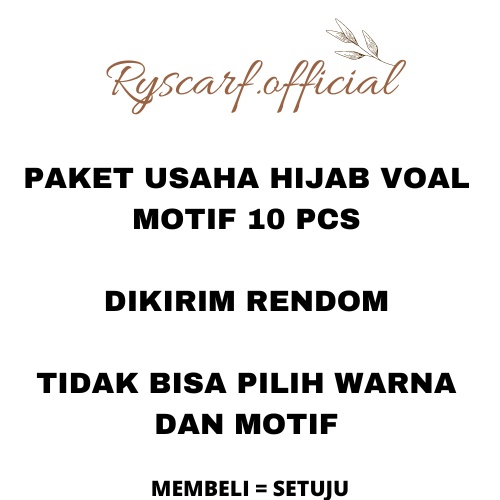 PAKET USAHA HIJAB VOAL MOTIF STANDART / KHUSUS HARGA GROSIR / HIJAB VOAL MOTIF TERBARU