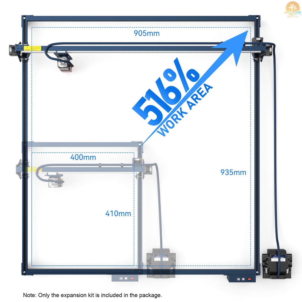 [MMOI] Sculpfun S10/S30 Series Engraving Area Expansion Kit Untuk S10/S30/S30 Pro/S30 Pro Max 935x905mm Area Ukiran Langsung Pasang V-Slot Aluminium Shaft XY-axis Extension Kit