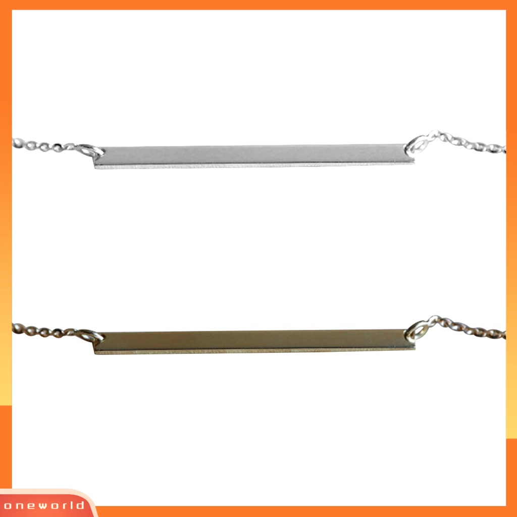 {oneworld} Gelang Simple Fadeless Alloy Slim Bentuk Bar Wanita Bangle Rantai Untuk Pacaran