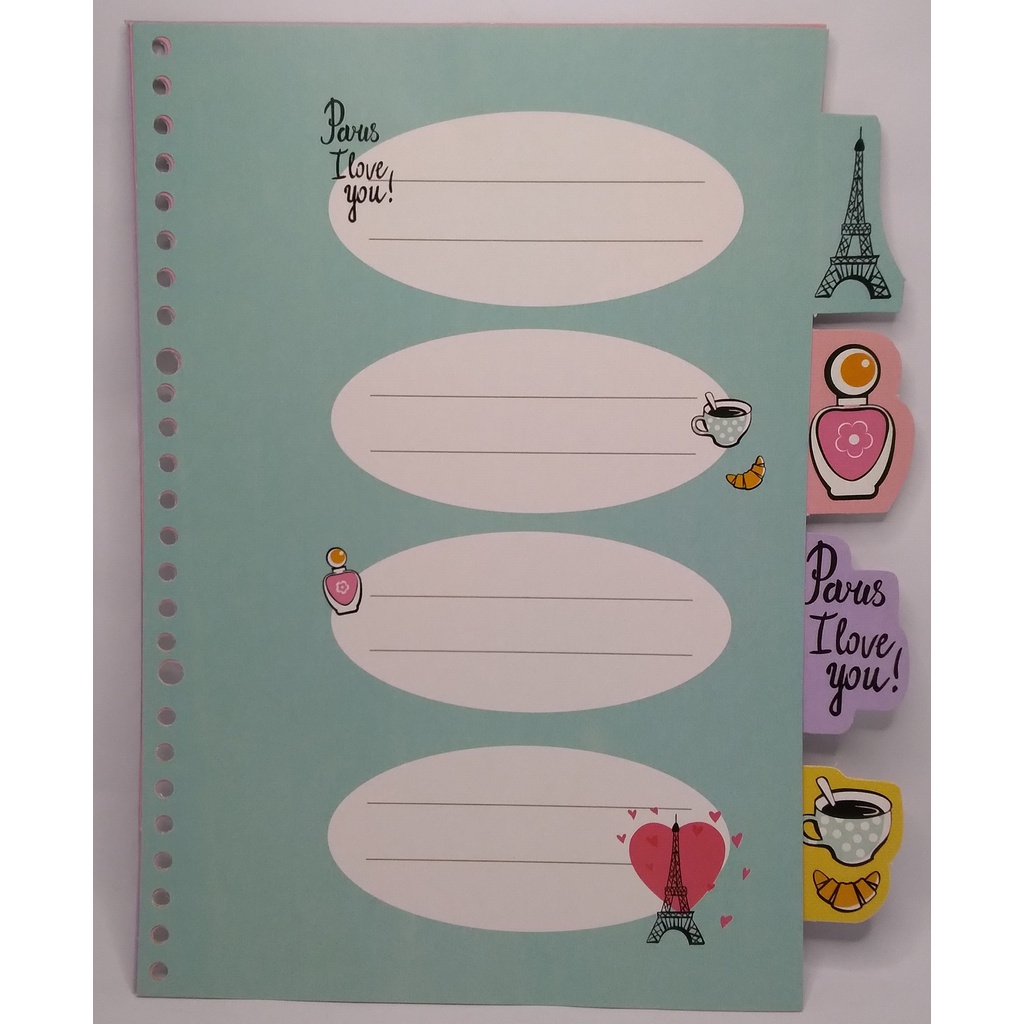 

INDEX DIVIDERS B5 MOTIF PARIS I LOVE YOU