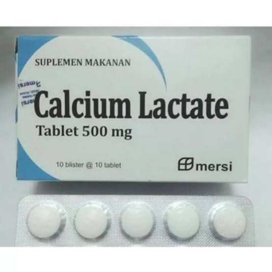 Calcium Lactate 500mg Suplemen Makanan Kalsium ORIGINAL-BPOM