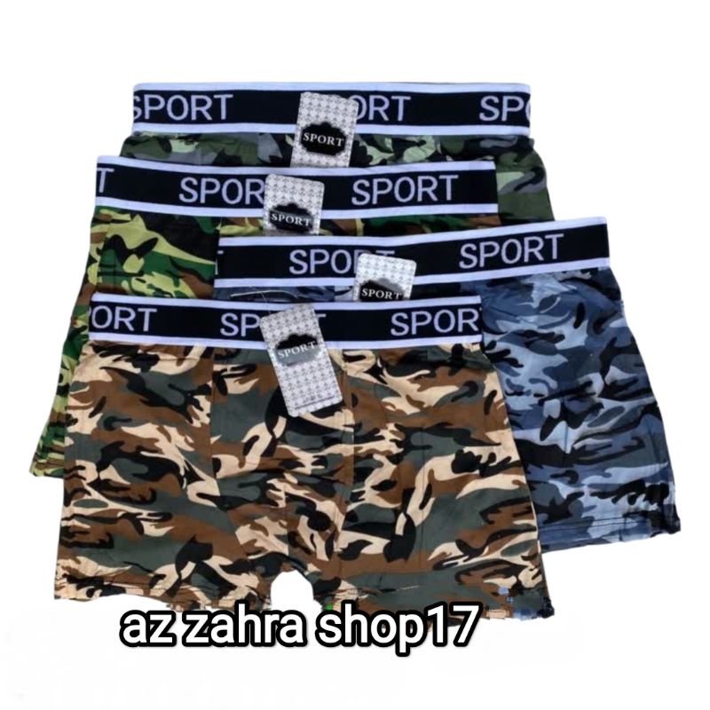 isi 4pcs Celana dalam boxer pria motif army // boxer motif loreng