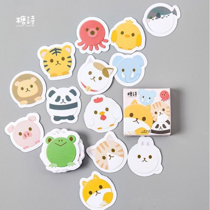

VN972 45Pcs Set Stiker Binatang Kartun untuk Dekorasi Album DIY