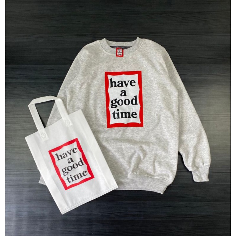 CREWNECK HAVE A GOOD TIME ABU FULL TAG LABEL FREE TOTEBAG