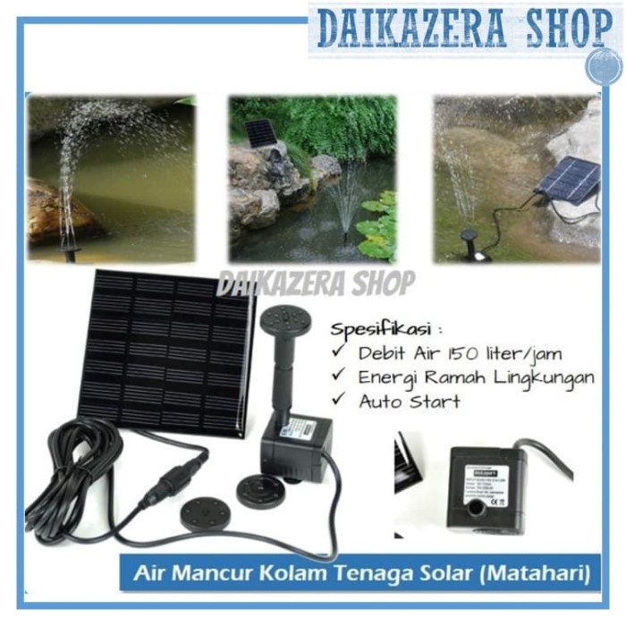 Air Mancur Kolam Tenaga Solar Matahari 7V 1.12W 150L/h