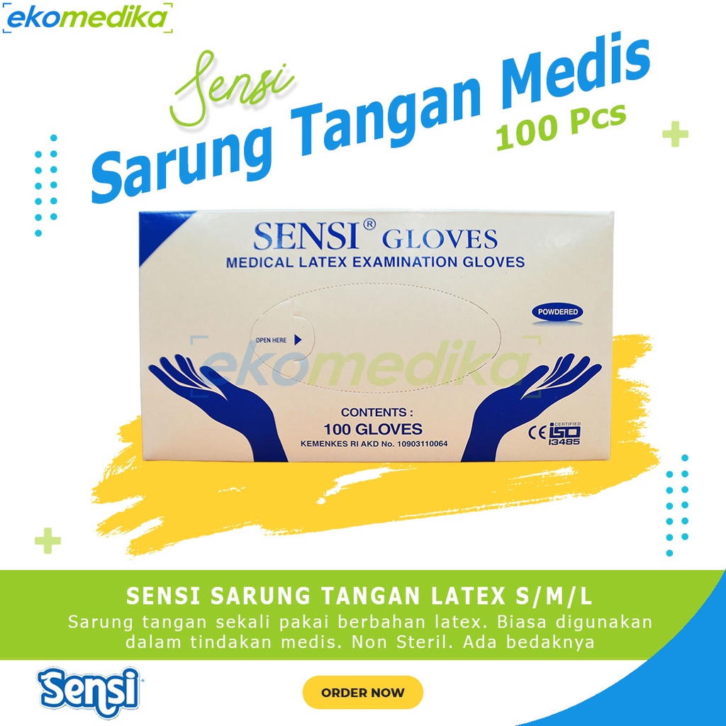 Sarung Tangan / Handscoon SENSI Gloves Sensi Sarung Tangan Latex isi 100