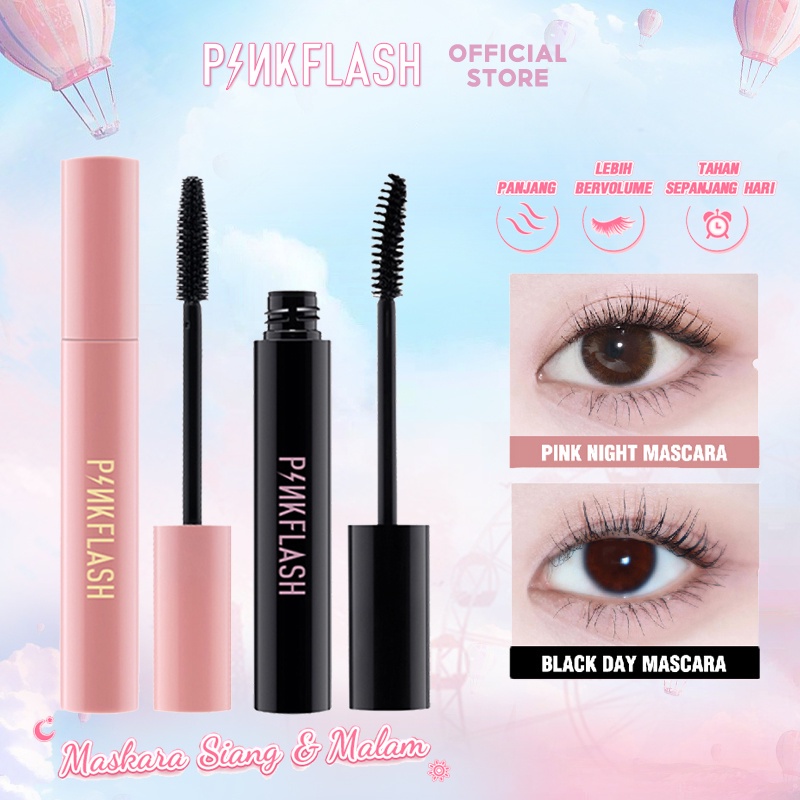 PINKFLASH OhMyWink Maskara Day &amp; Night Lengthening Volume Waterproof Longlasting | Pinkflash Oilproof Curl Mascara