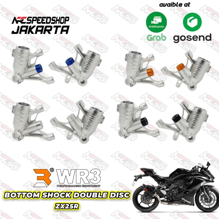 Bottom Shock Double Disc Wr3 Kawasaki Zx25R Zx 25 Silver Bottom Wr3 #Original
