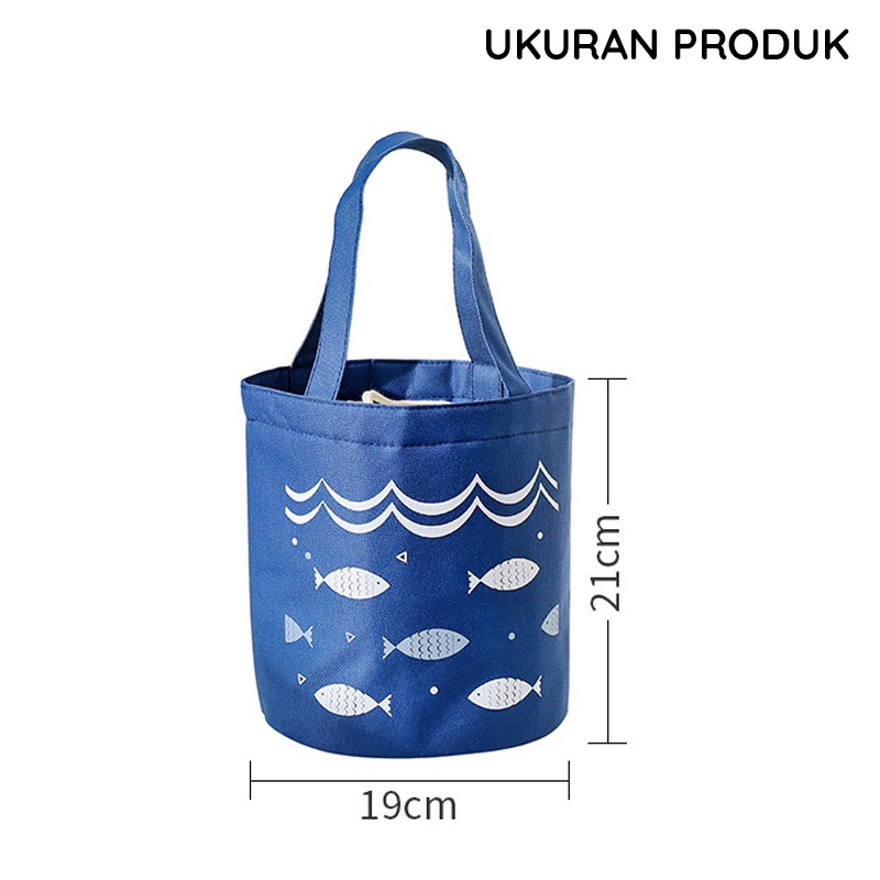 Tas Bekal Tabung Handbag Lunch Bag / Tas Bekal Insulated Tahan Panas/Dingin / Lunch Box Bulat