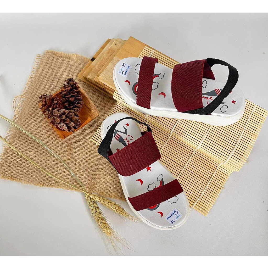 Sendal slop anak perempuan casual sandal anak cewek flat trendy 2 ban ukuran tanggung