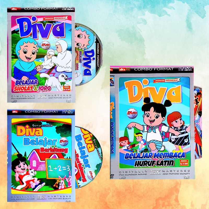 PAKET 3 KASET KARTUN BELAJAR ANAK ANAK DIVA - KASET FILM EDUKASI - KOLEKSI FILM DIVA