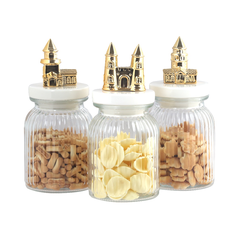 Informa - Informa 1 Ltr Set 3 Pcs Stoples Kaca Castle/Toples lebaran/Toples premium/Toples biscuit/T