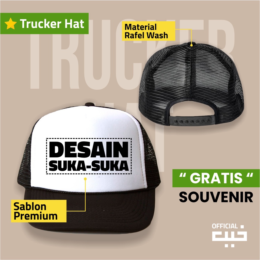 TOPI TRACKER / CUSTOM TOPI / TOPI CUSTOM LOGO / TOPI CUSTOM NAMA / TOPI CUSTOM / TOPI KEREN PRIA / T