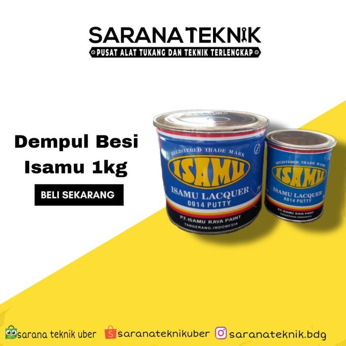 [SARANA TEKNIK] Dempul Isamu 1kg / Dempul Besi Isamu 1kg / Dempul Besi Isamu Termurah / Dempul Isamu