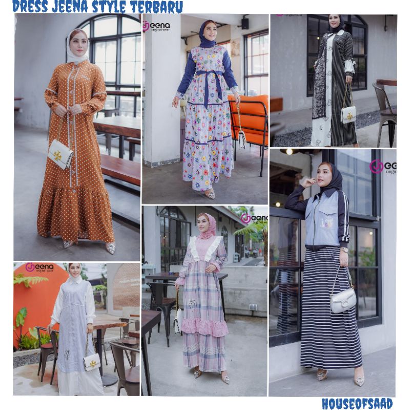 DRESS GAMIS JEENA STYLE ORIGINAL TERBARU READY STOK
