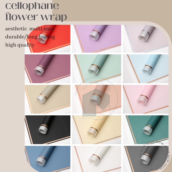 

Cellophane flower wrapping kertas bunga cellophane buket korea plastik pembungkus [ Kemasan Isi 5 lembar Gratis Packing Tabung]