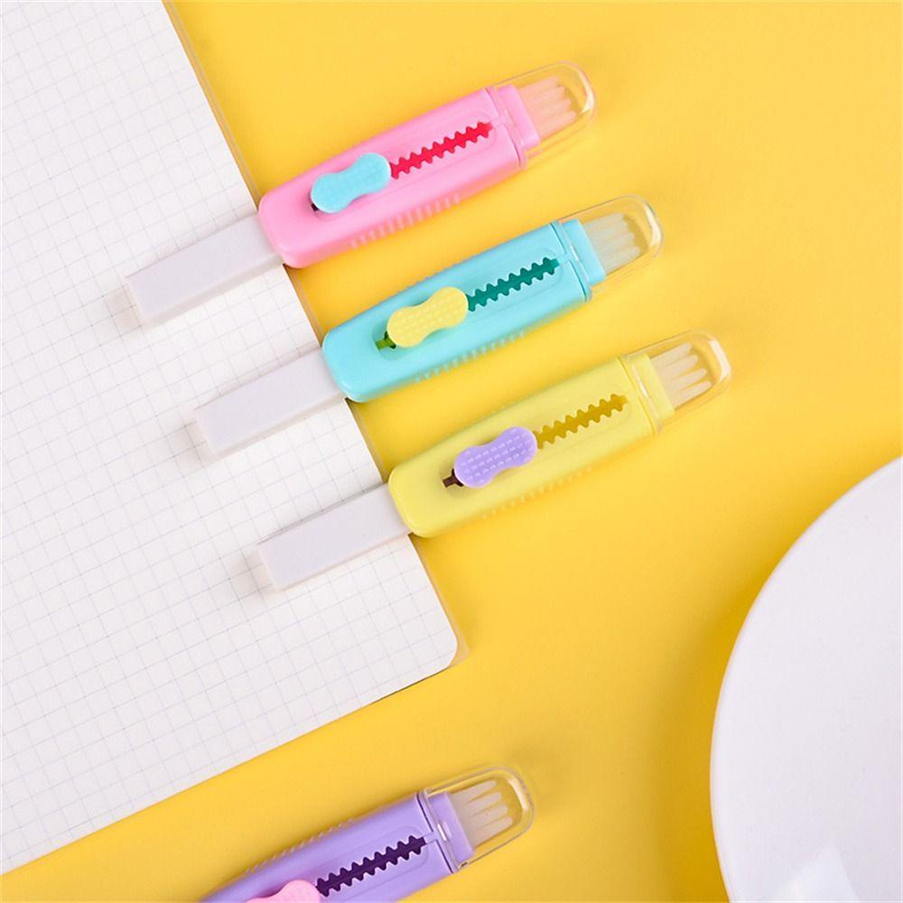 MXBEAUTY Push Pull Eraser Aksesoris Kantor Gambar Lucu Untuk Anak-Anak Tulisan Kreatif Studnet Eraser