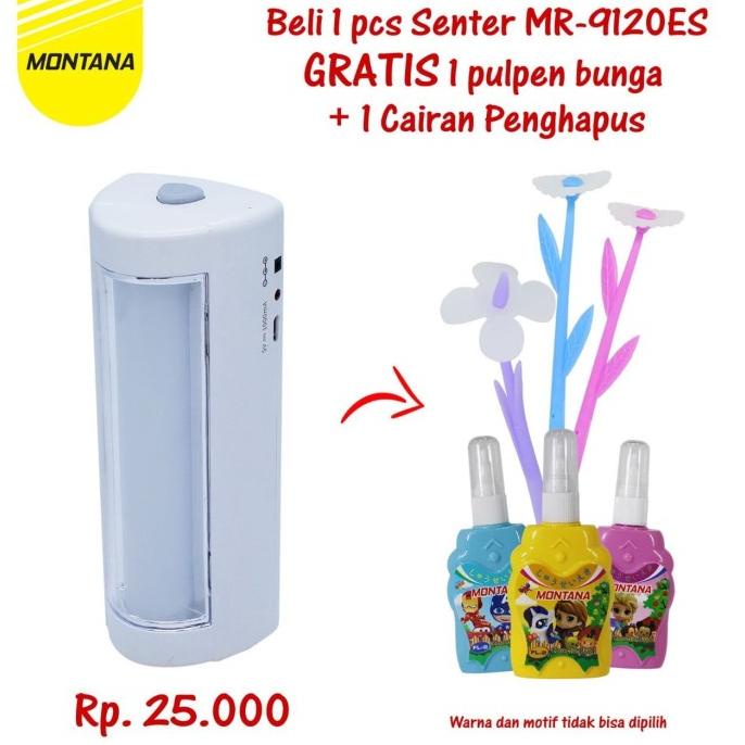 

MONTANA BUNDLING/ EMERGENCY LAMP MR-9120 ES GRATIS 1 PCS PEN + TIPEX