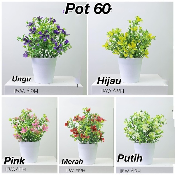 BBS POT60 Tanaman Bunga Hias Artificial Flower Decoration / Tanaman Bunga Plastik Dekorasi Rumah Import Murah