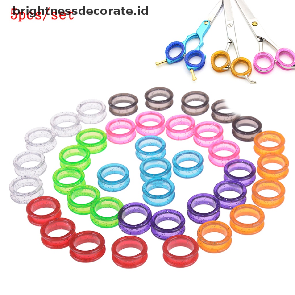 [Birth] 5pcs/set Silica Gel Gunting Rambut Ring Cutg Barber Circle Shears Hairdressing [ID]