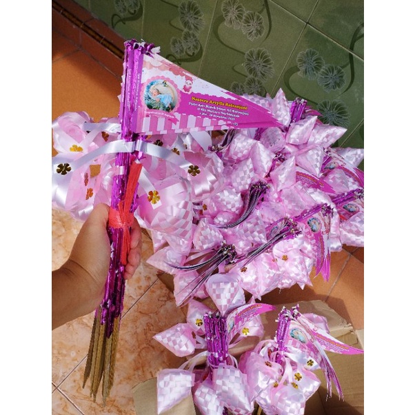 kembang telor aqiqah / bendera aqiqah /kartu nama aqiqah