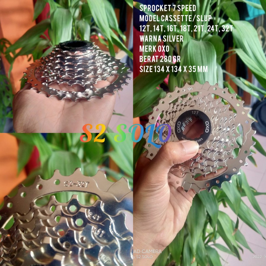 sprocket 7 speed oxo 32t cassette megarange gear belakang sepeda