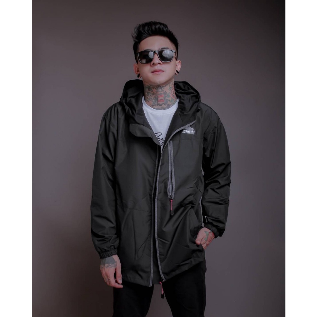 The Bojiel - Jaket Bojiel Pria Jaket Parasut Jaket Outdoor Jaket Distro Hitam