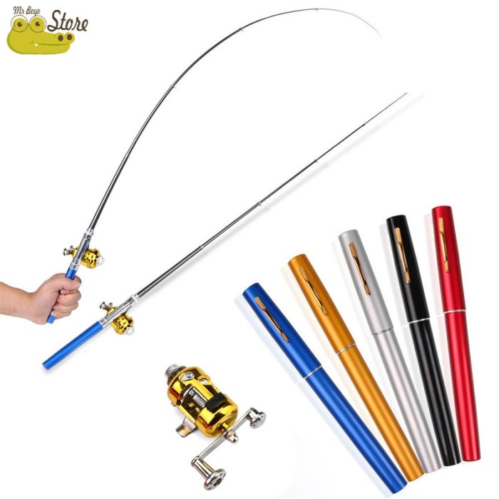 $$$$] Pancingan Pulpen Mini Fishing Rod Pen Joran Pancing Portable Set Kuat