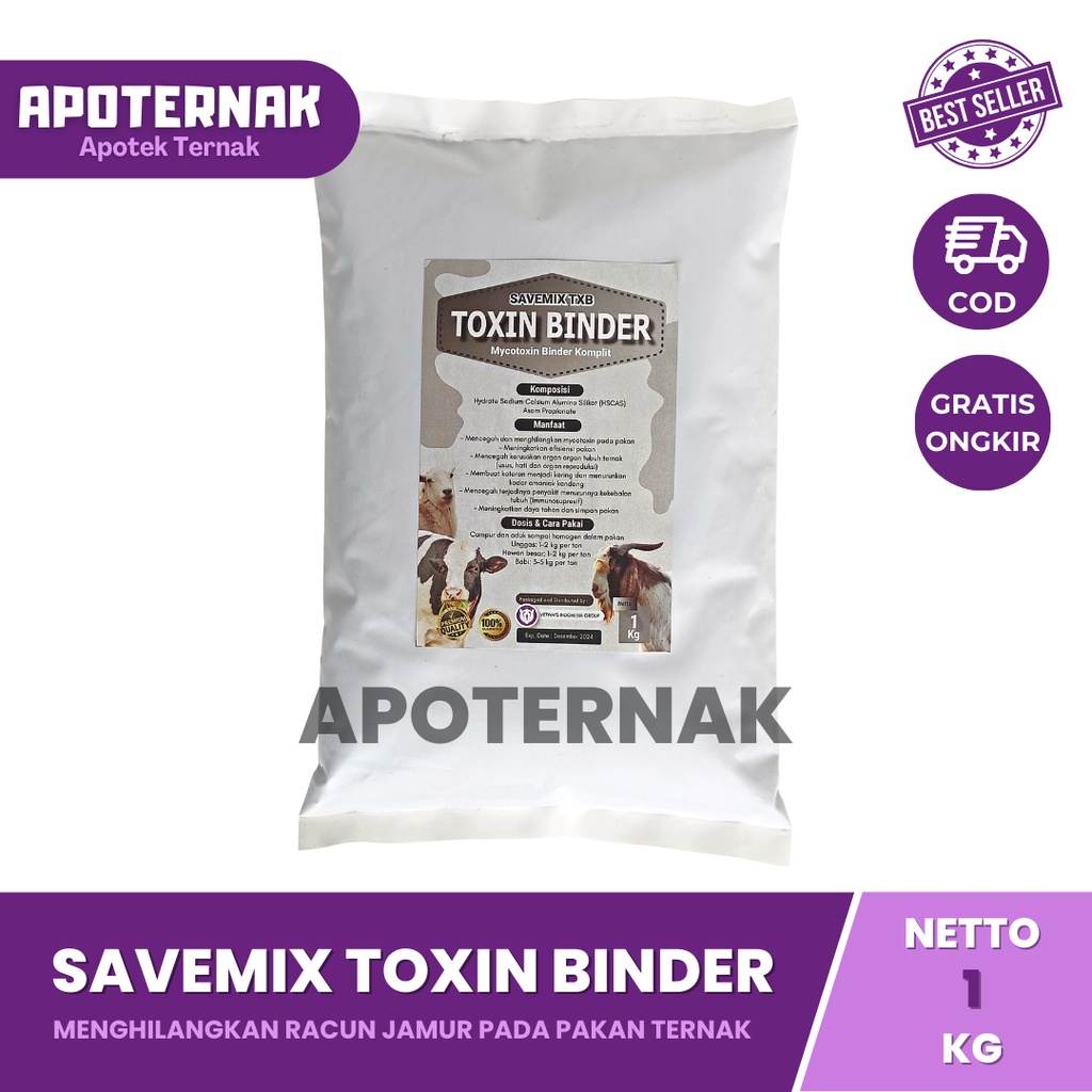 SAVEMIX TOXIN BINDER 1 kg | Mencegah dan Mengatasi Racun Toxin Jamur Pada Pakan yang Tercemar Mycotoxicosis