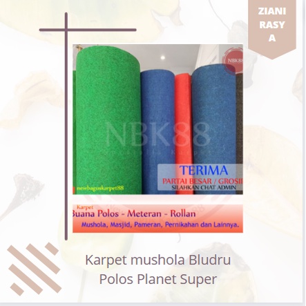 Karpet mushola Bludru Polos Planet Super Buana Meteran Murah (Mushola, Pameran)