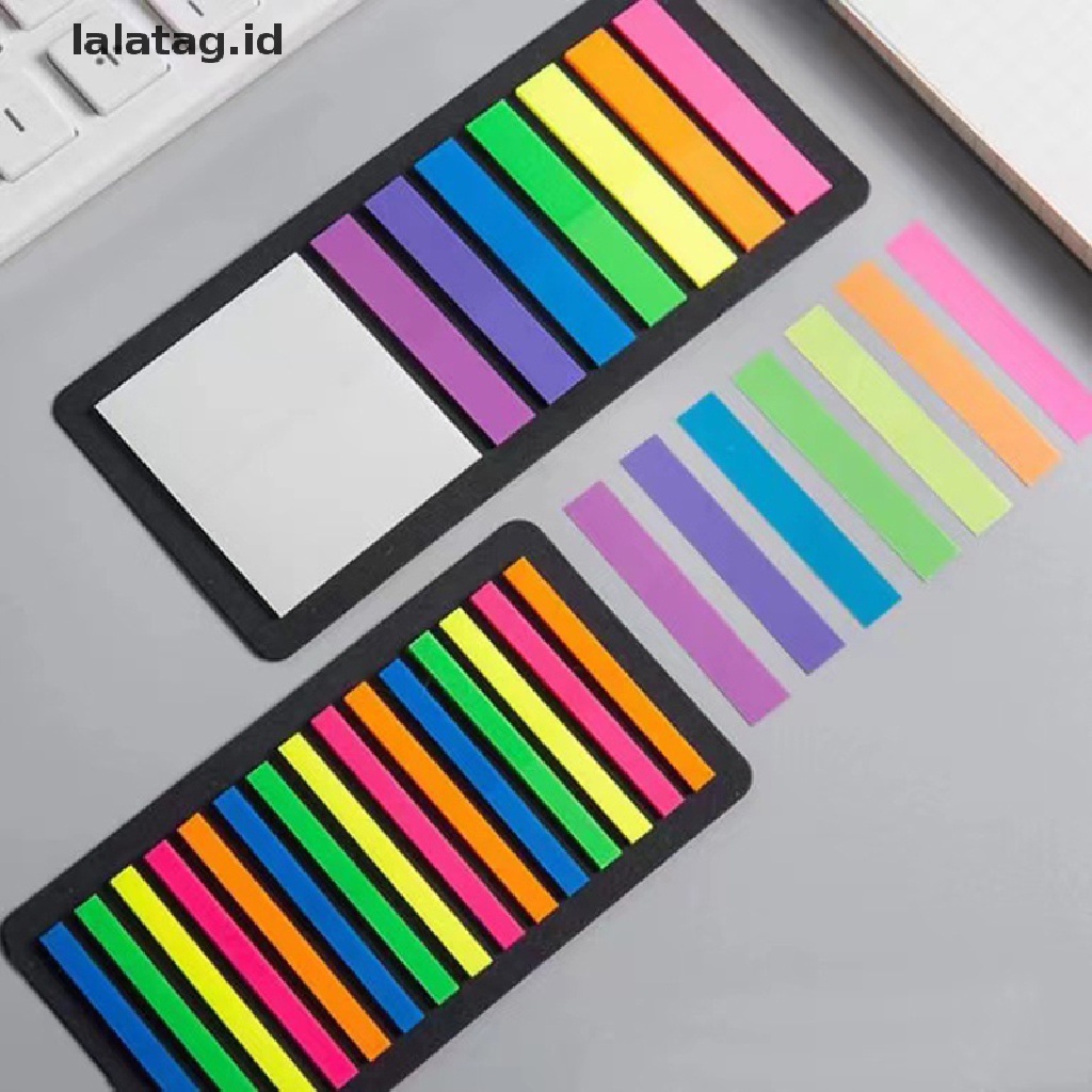 [lalatag] 160/300pcs Stiker Warna Transparan Neon Indeks Tab Bendera Sticky Note Alat Tulis Anak Hadiah Perlengkapan Kantor Sekolah [ID]