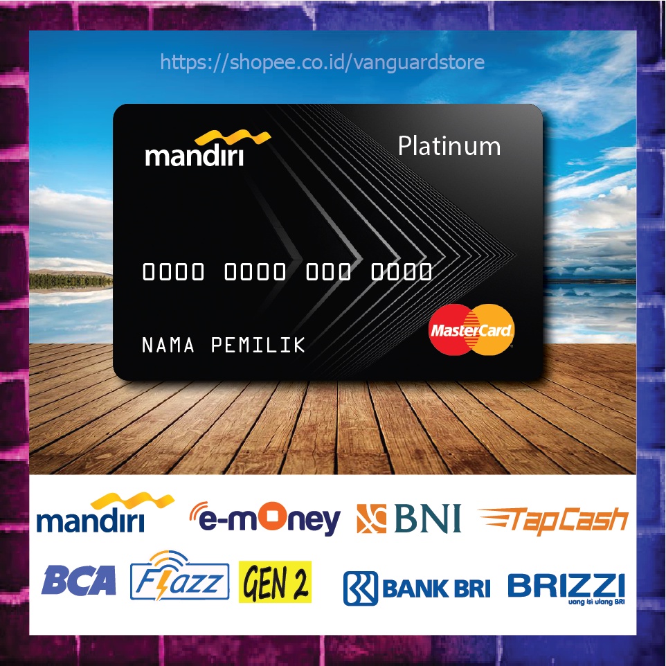 KARTU E MONEY E TOLL KARTU PLATINUM BLACK EMONEY MANDIRI FLAZZ BCA BNI TAPCASH BRIZZI BRI - 1 SISI