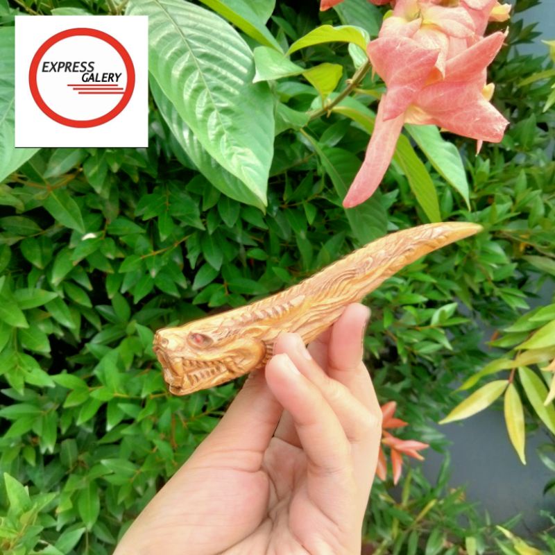 once cangklong kayu kemuning gading ukir naga x791