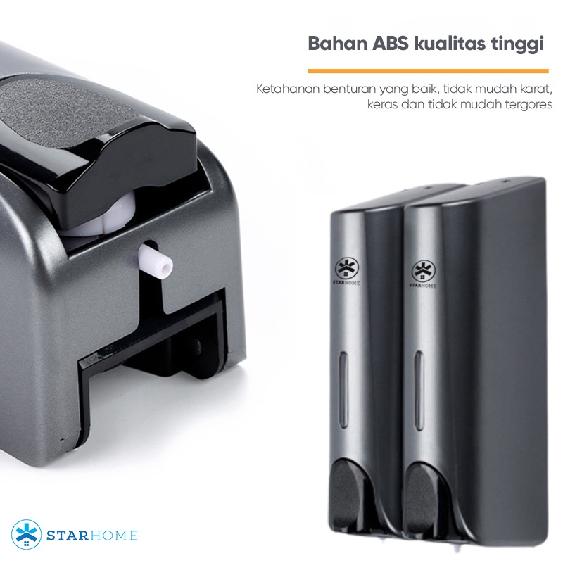 Tempat Sabun Cair Double Tempat Sanitizer Dispenser Sabun Cair 600 ml  Anti Macet Anti Bocor Dispenser Sabun 7116-2