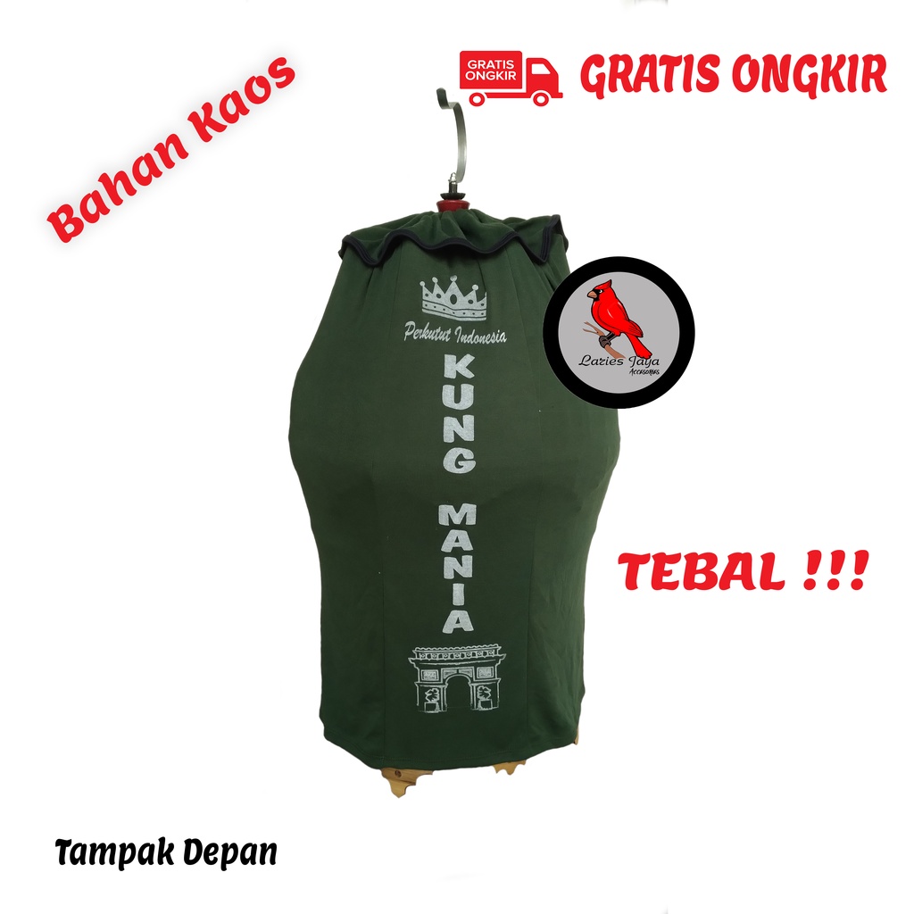 Kerodong Krodong Kerudung Sangkar Burung Perkutut Kutut P3SI Mahkota Katun Kaos Tebal Adem Nyaman Fu