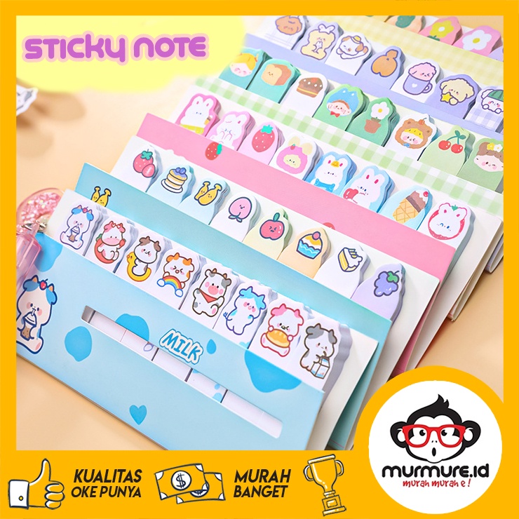 

MURMURE.ID | STICKY NOTES POST IT MEMO PAD INDEX PEMBATAS BOOKMARK PENANDA BUKU SET 8 in 1 ST040