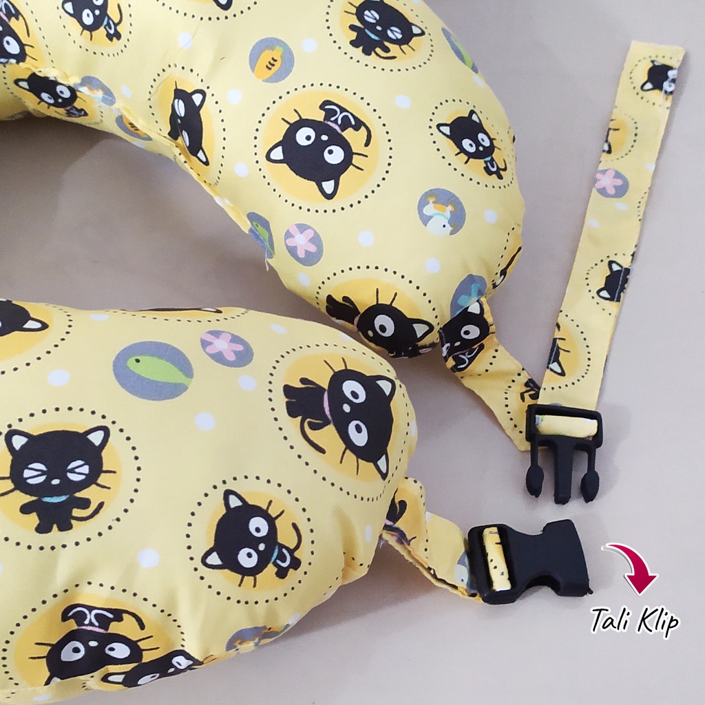 Paket 3in1 Bantal Menyusui Bantal Peyang Mahkota dan Apron Menyusui Motif Karakter