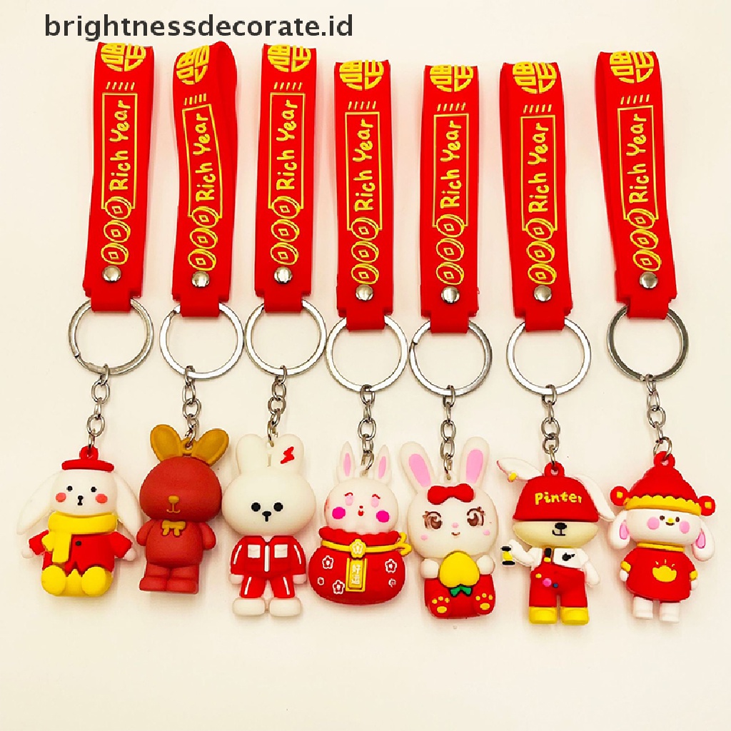 [Birth] Gantungan Kunci Merah New Year Keychain2023Gantungan Kunci Kelinci Lucu Bunny Aksesorisgantung Dekorasi Zodiak Cina Hewan Key Chain [ID]