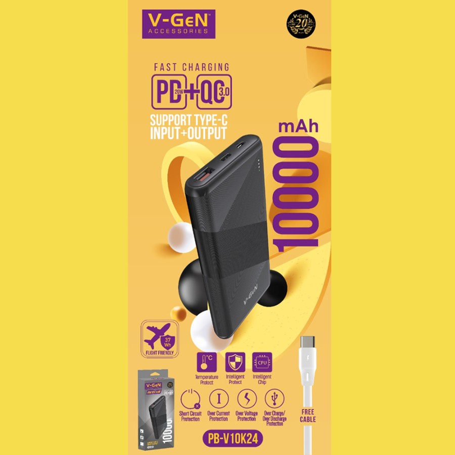 Powerbank Vgen V10K24 (10.000 mAh) PD, QC