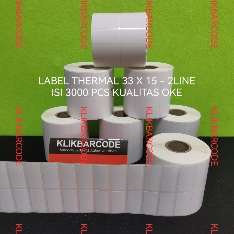 

Label Thermal 33x15 33 x 15 mm 2 line core 1" isi 3000