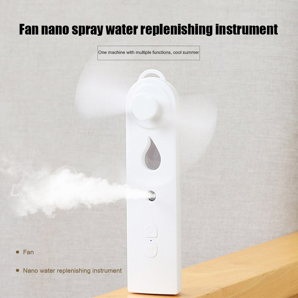 AVVIC Kipas Angin Mini Mist Nano Spray 2in1 Humidifier Pocket Fan 2 Speed Portable USB Rechargeable