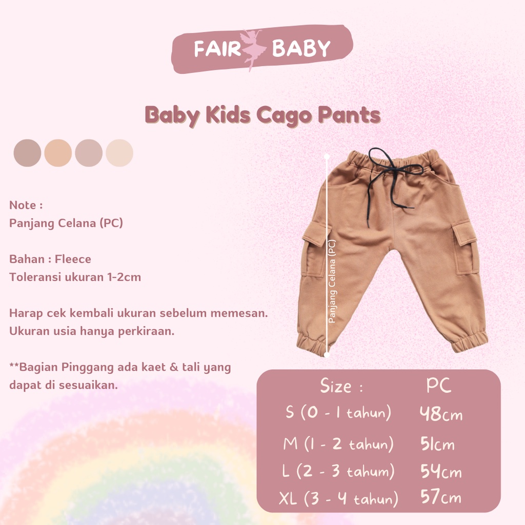 Fairy Baby Celana Cargo Bayi &amp; Anak | Celana Panjang Anak Laki-laki 0-4 Tahun